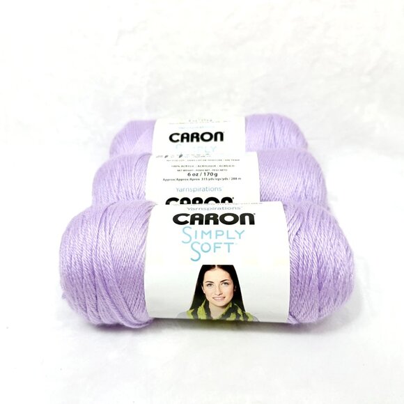 Caron Simply Soft Acrylic Yarn in Orchid - Medium Weight - Lot of New 3 Skeins - Picture 1 of 5